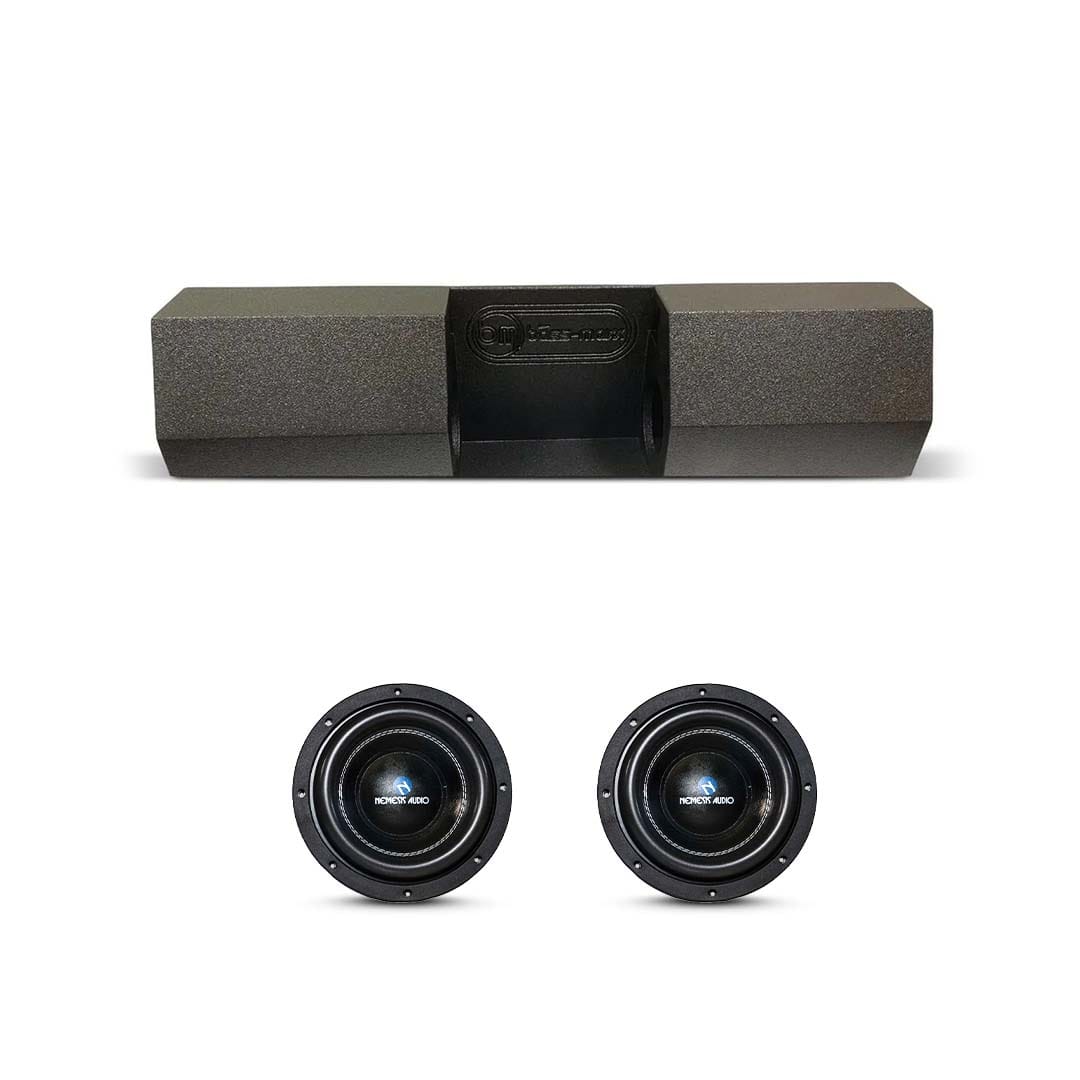 (2) Nemesis Audio NA-8M 700W RMS & Universal Single Cab Dual 8" Subwoofer Box Combo