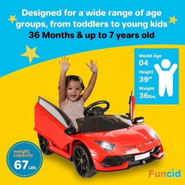 12V Licensed Lamborghini Electric Ride-On Car for Kids