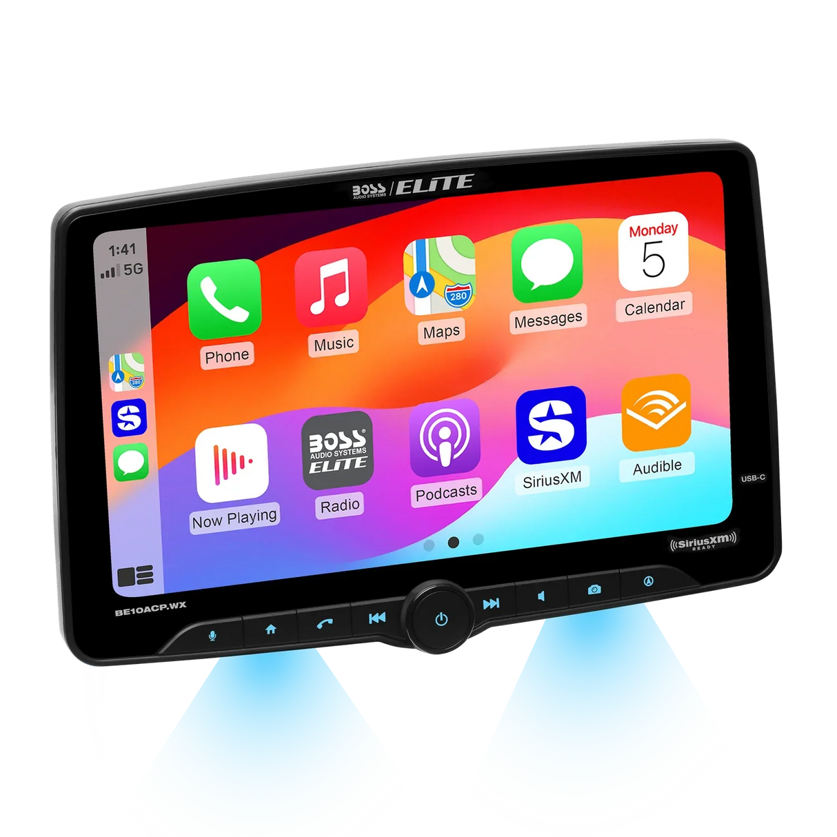 Boss Elite BE10ACP.WX 10.1" Single DIN Digital Multimedia Receiver w/ Bluetooth, Wireless Apple CarPlay and Android Auto (SiriusXM Ready)