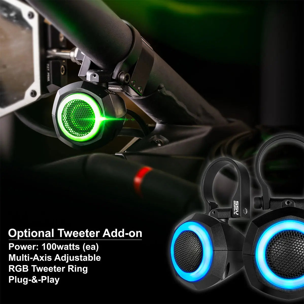 2014-2023 Polaris RZR A-Spec SSV Works 5-Speaker Plug-&-Play Kit with JVC SSV Works