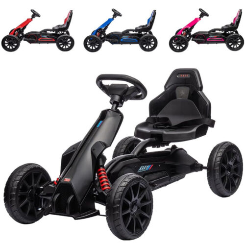 Pedal-Powered Go Kart for Kids with Safety Belt - Outdoor 4-Wheel Racer Toy