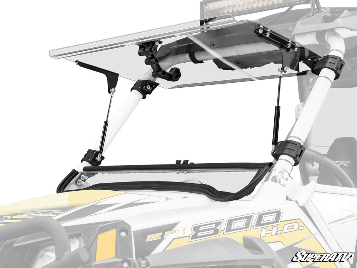 SuperATV Polaris RZR 570 Scratch Resistant Flip Windshield