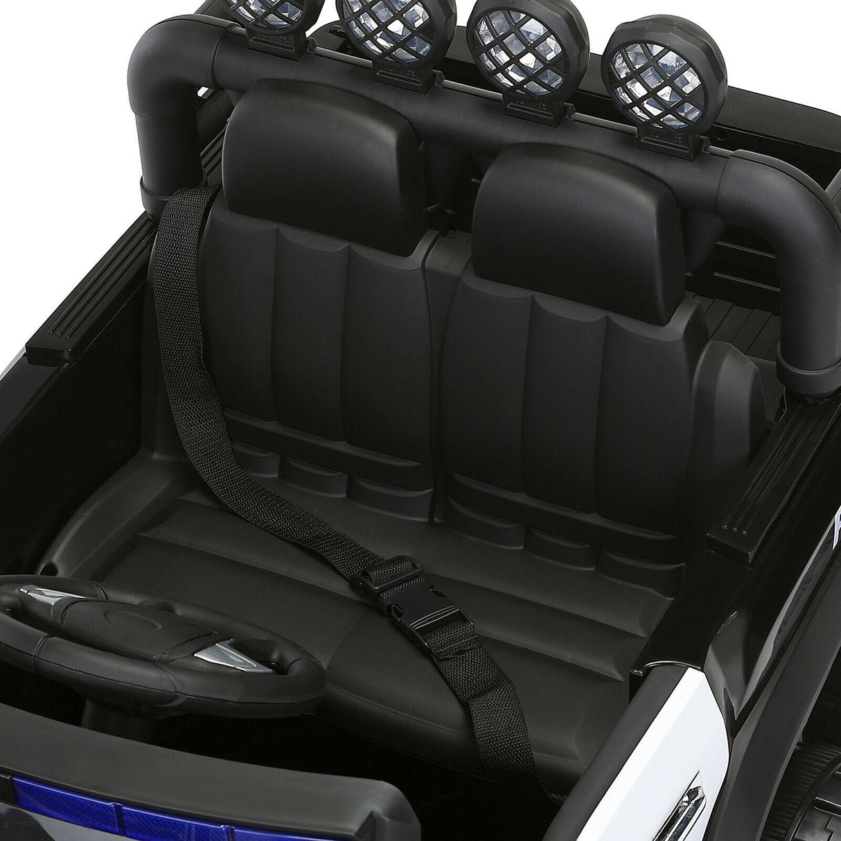 6-Wheel Electric Police Car for Kids with RC, LED Lights, and Intercom