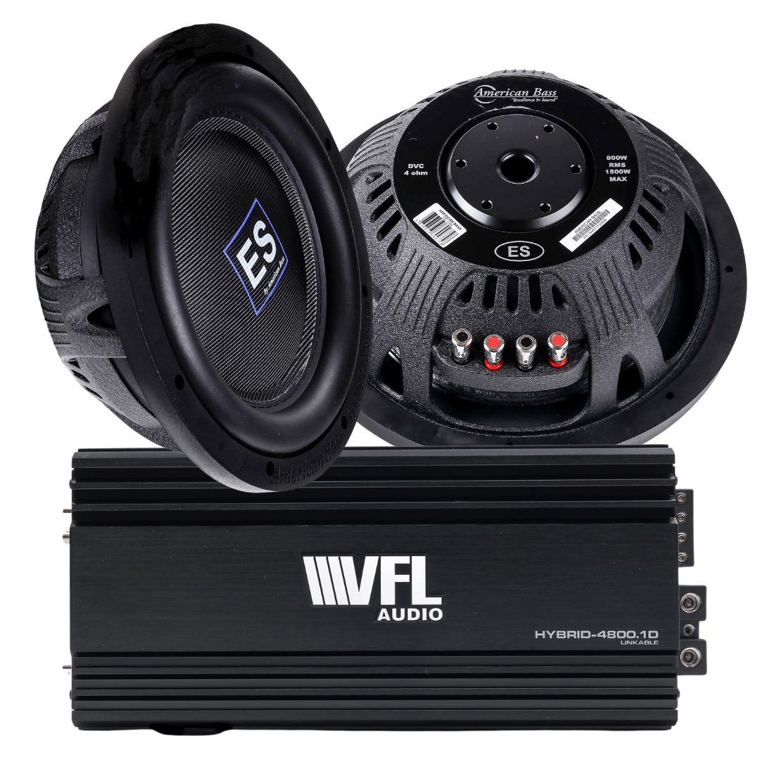 Power Pack: 2 ES 1244 Subwoofers + VFL Hybrid 4800.1 Amplifier