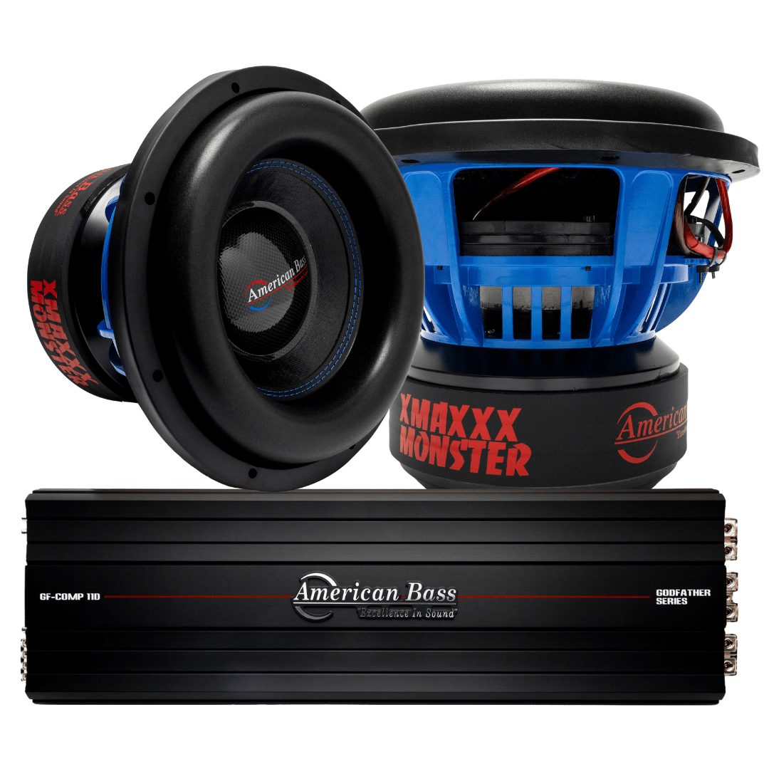 Power Pack: 2 XMAXXX Monster 12” Subwoofers + Godfather Comp 11D Amplifier