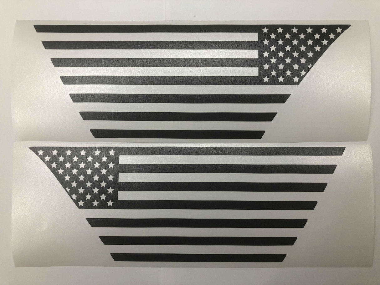 Premium Cast Matte Black Vinyl Flag Decals for Wrangler JL and Gladiator Fender Ventsx2