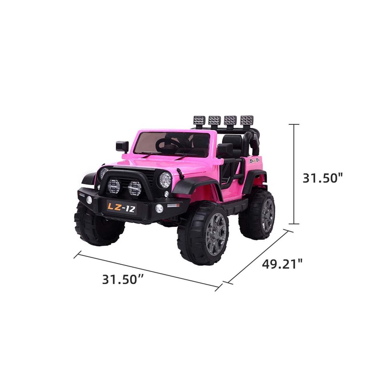 Premium Pink Kids Ride On Car with Seat Belt, Music, Lights, and Parental Remote Control