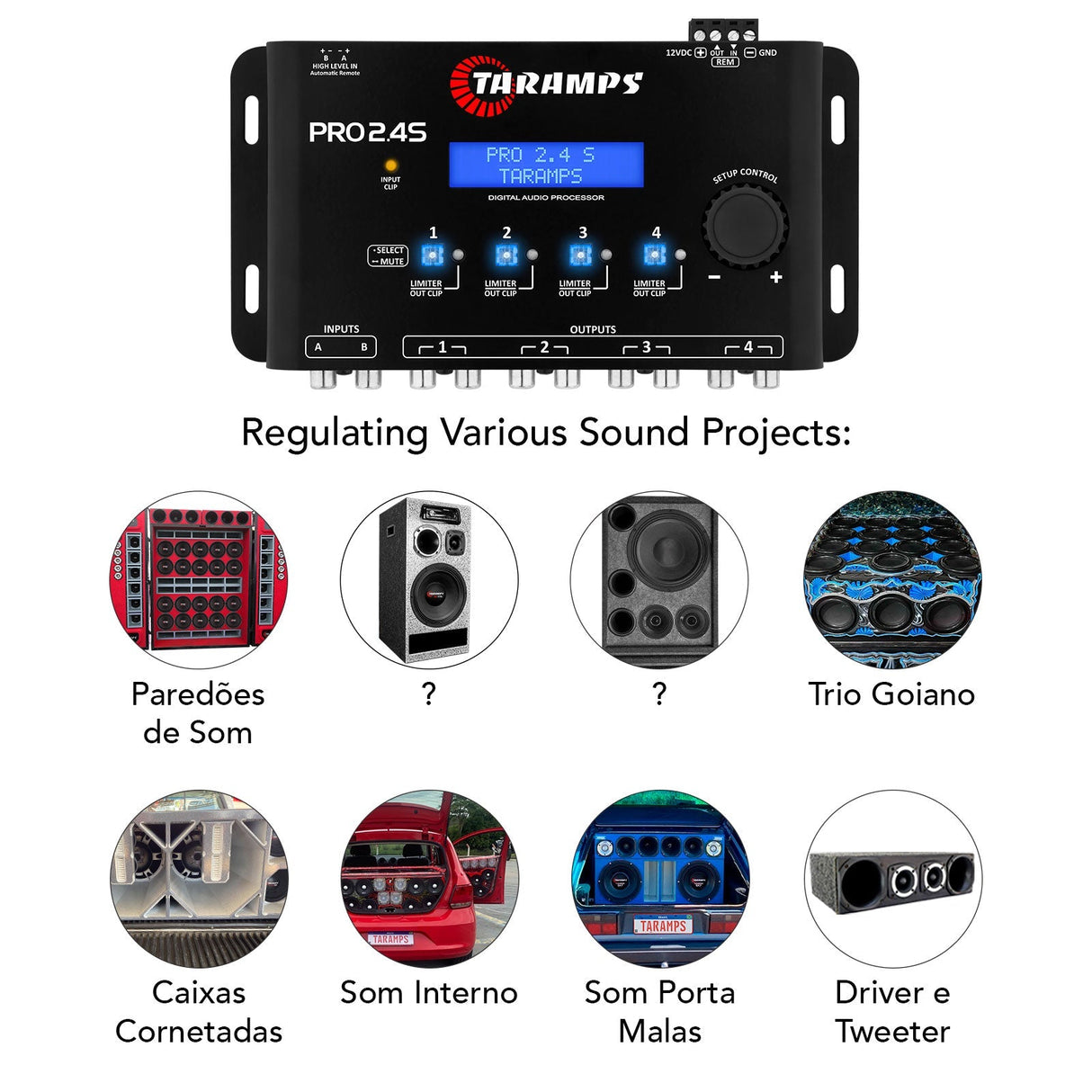 Taramps HD 3000 2 OHM + PRO 2.4S Car Amplifier & Processor COMBO Taramps USA
