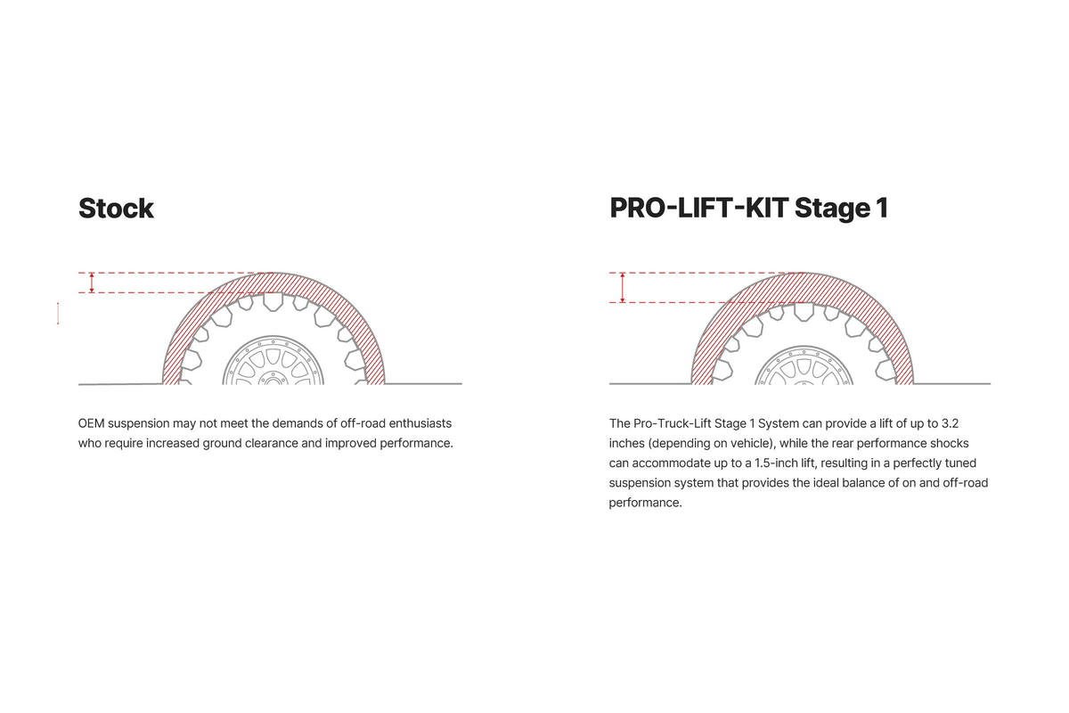 Eibach E80-82-099-01-22 Stage 1 Pro-Truck Lift Kit - lift height illustration