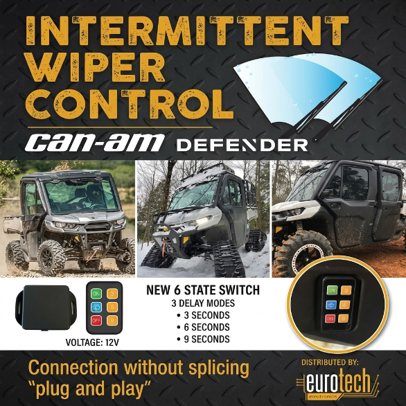 Can Am Defender/Maverick Intermittent Wiper Control — 3 Speeds Eurotech Electronics