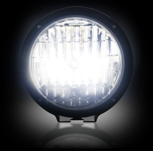 6" Round 6,250K HID Driving Light Four 6,250K LED Daytime Running Lights Chrome Internal Housing