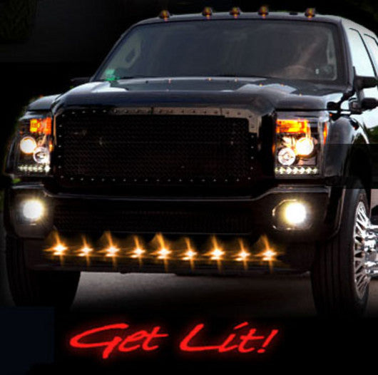 Universal 9-Pc Front Lower Air Dam Ultra Bright LED Light Kit - Multiple Options