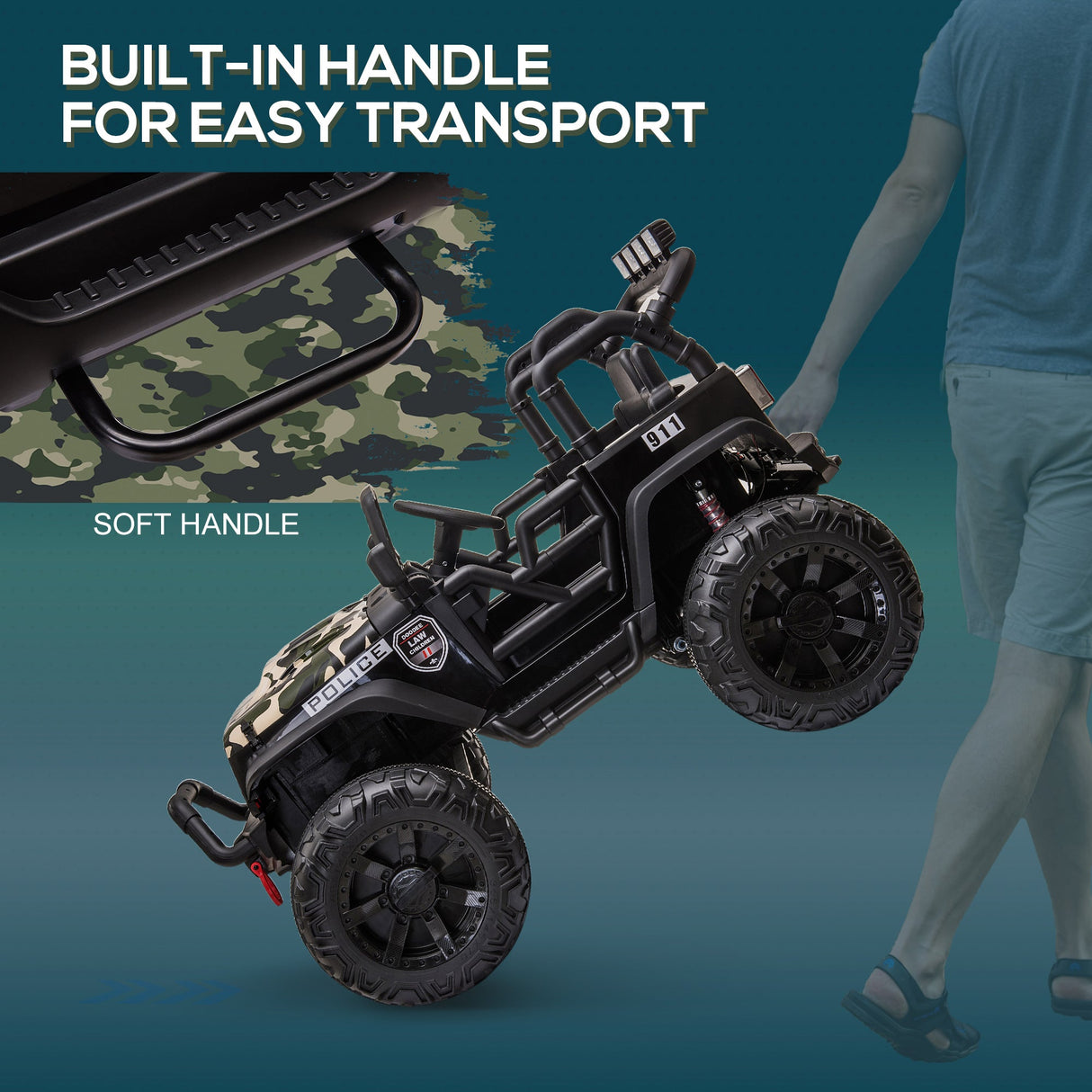 Electric Kids UTV Truck with Bluetooth Music and Dual Motors