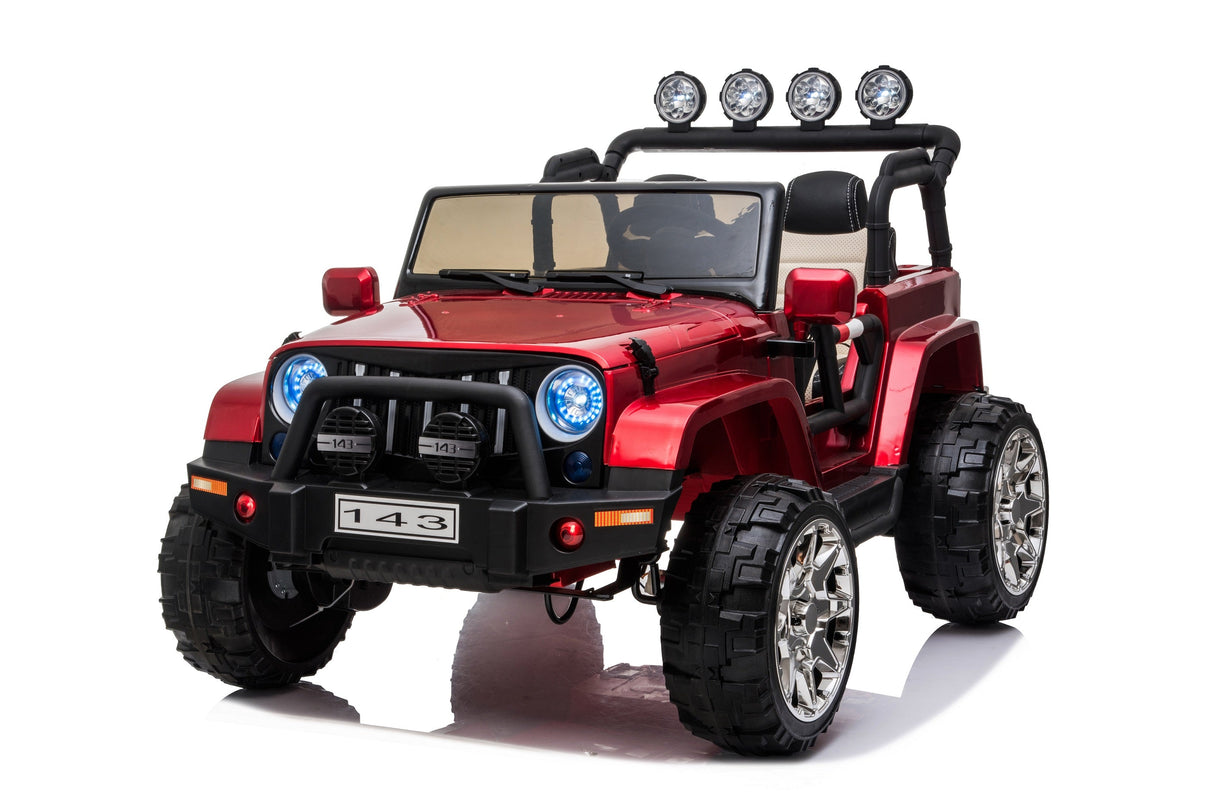 2 Seater 24 Volt 4x4 Electric Ride On Jeep Style Rubber Tires Fully Loaded Truck ATV UTV For Kids W/Magic Cars® Wireless Parental Control MagicCars