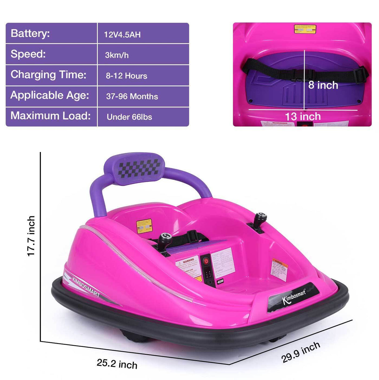 Remote Control Bumper Car for Kids with LED Lights and 360° Spin