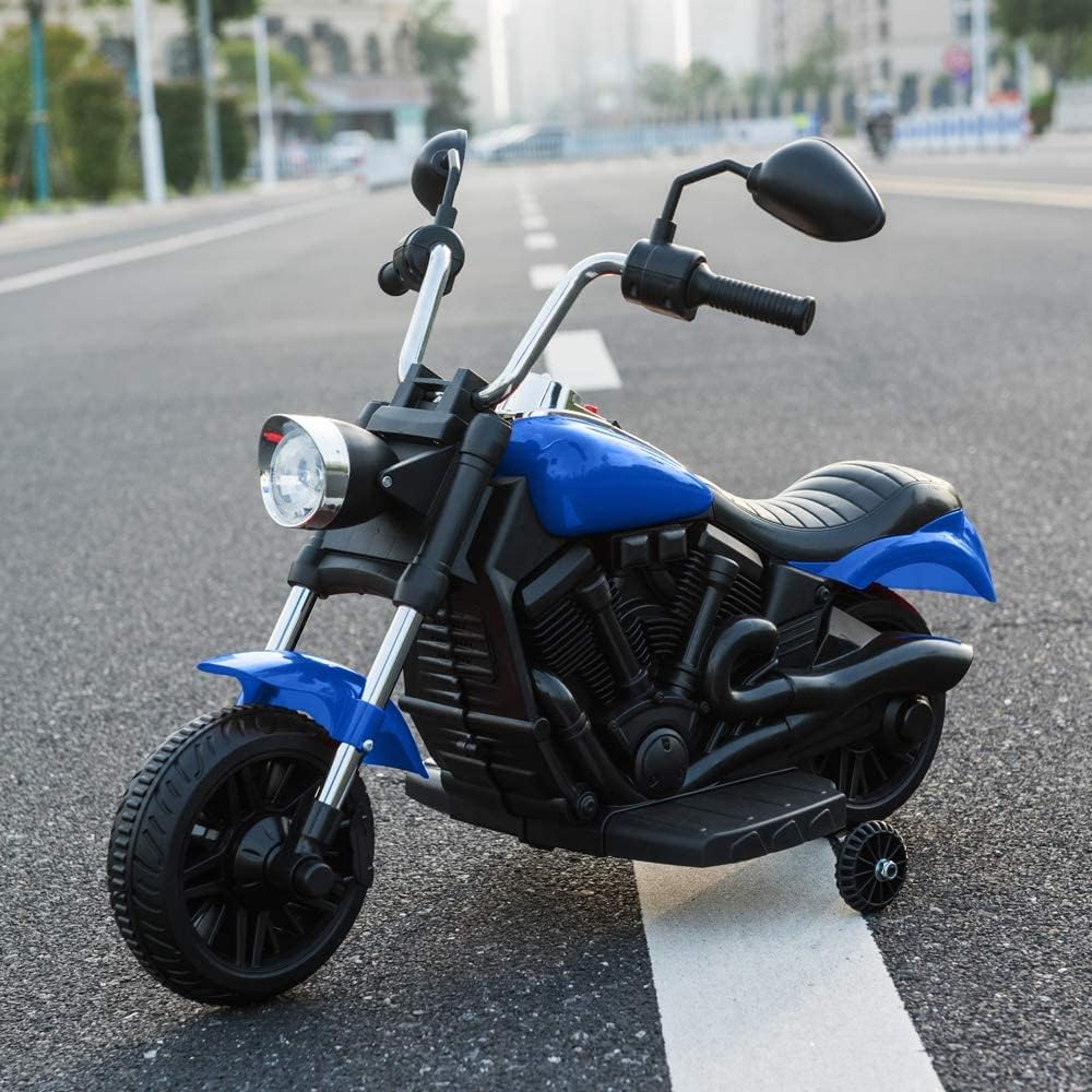 Rev Up the Fun: 6V Ride-On Motorcycle for Kids with Training Wheels
