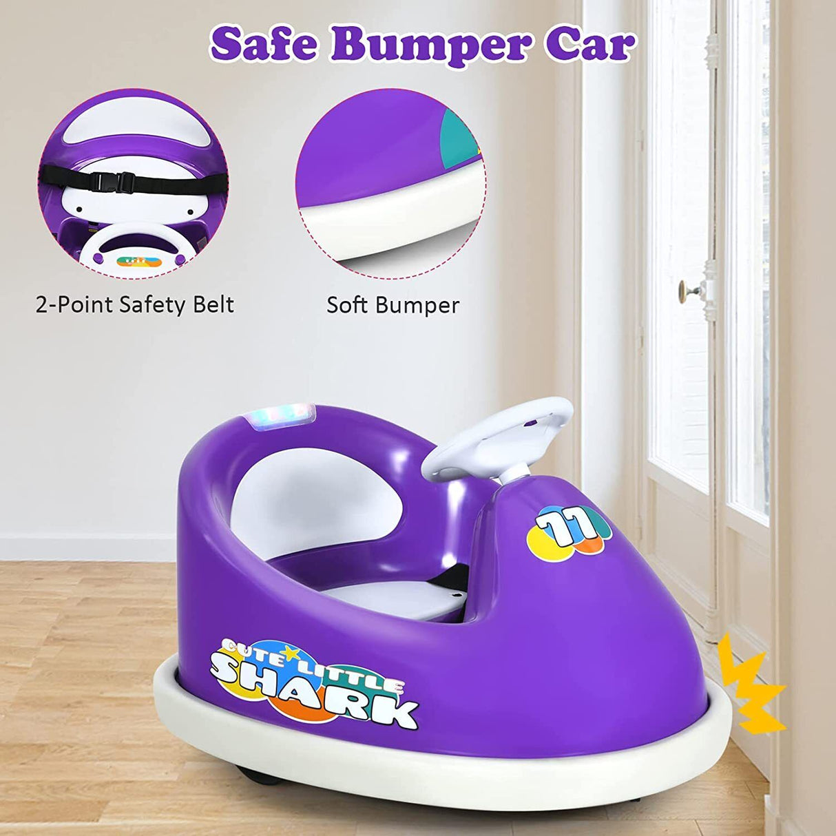Rev Up the Fun with Our 6V Battery-Powered Ride-On Race Car for Kids - Remote Control and LED Lights Included!