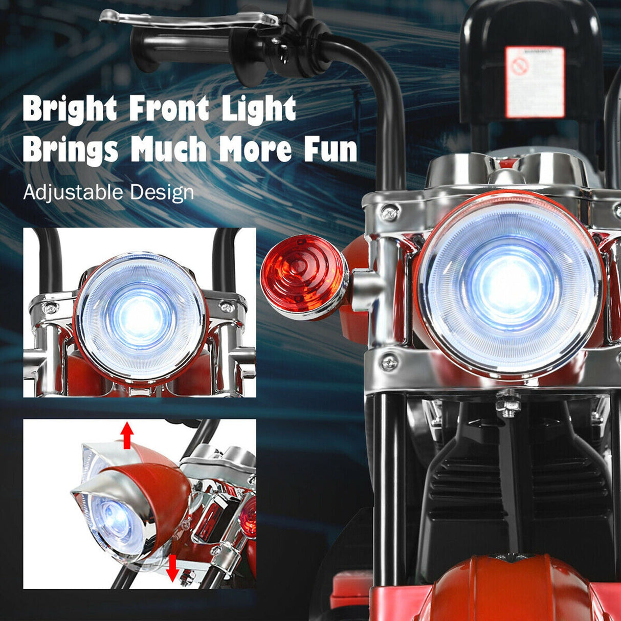 Rev Up the Fun with Our 6V Kids Chopper Motorcycle Trike in Red!
