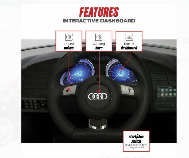 Rev up the Fun with the Audi R8 Spyder 6V Children's Ride-On Toy in Sleek Black