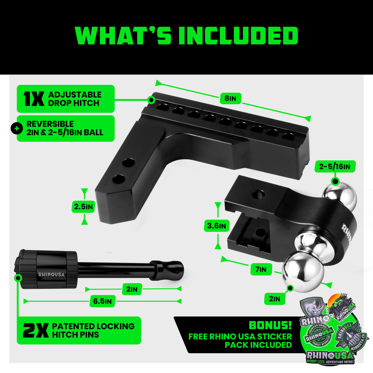 Adjustable Drop Hitch (2.5" Receivers)