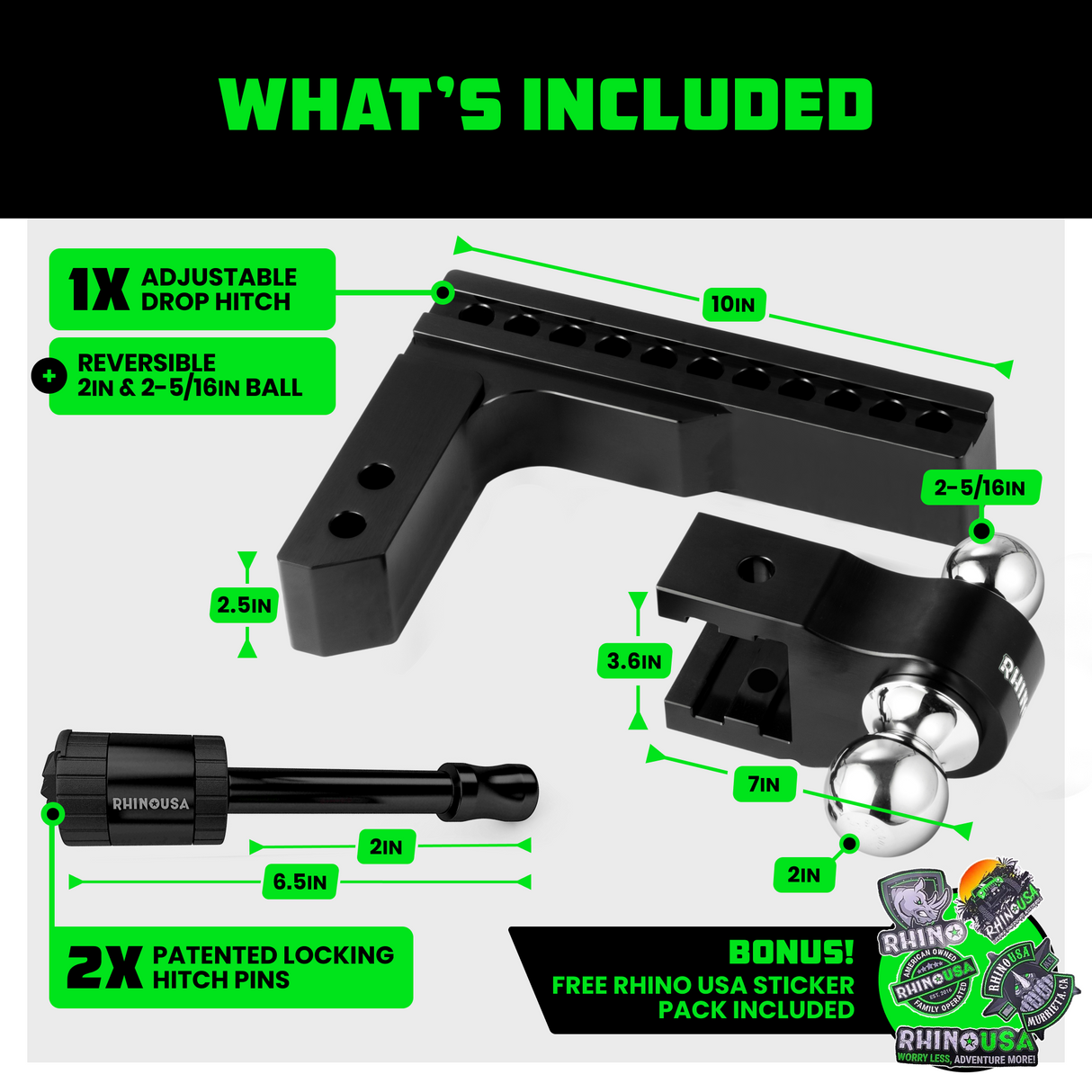 Adjustable Drop Hitch (2.5" Receivers)