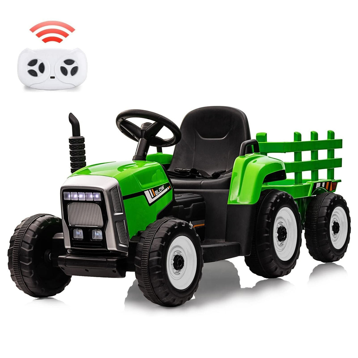 Ride-On Electric Tractor with Trailer for Toddlers - Remote Controlled