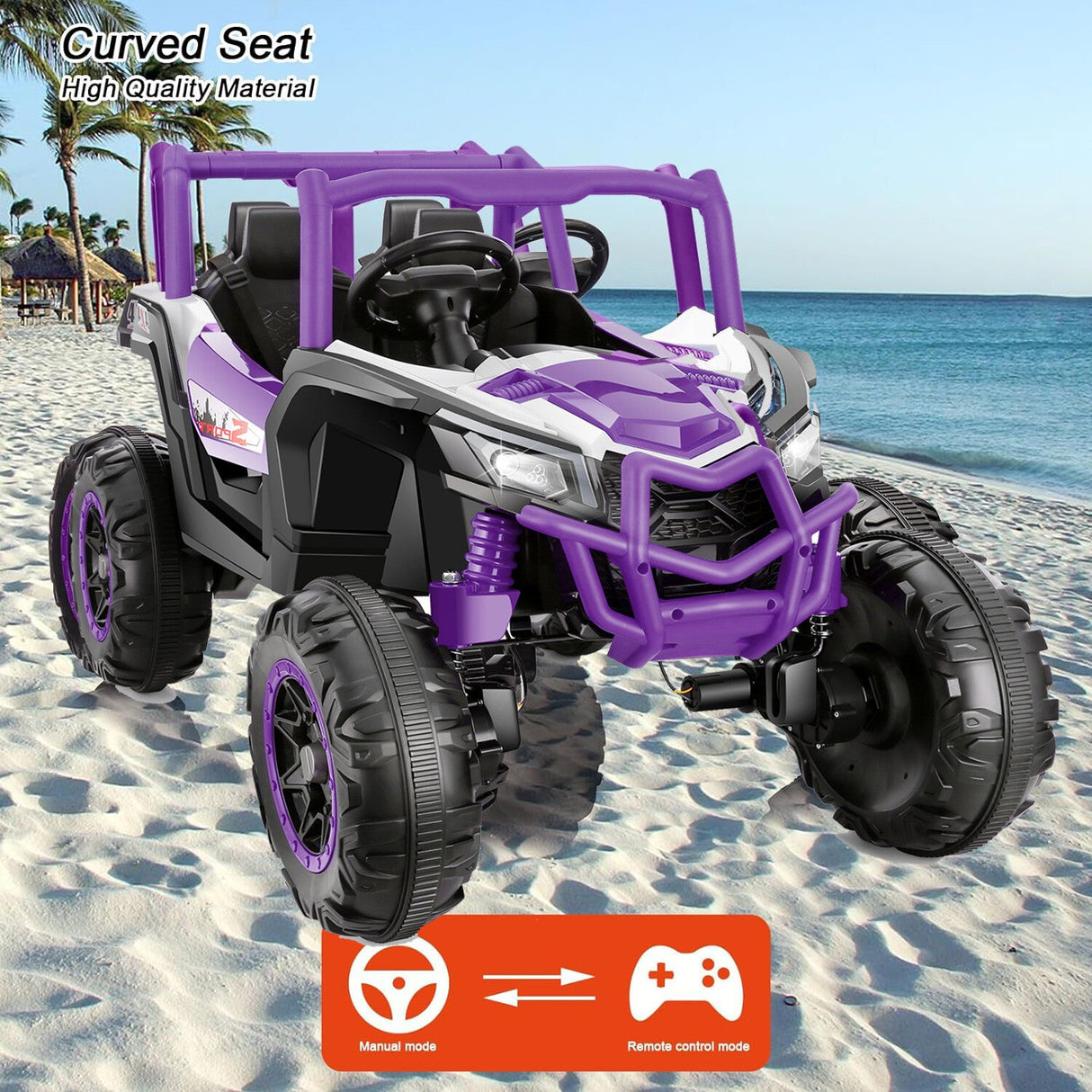 24V 4WD Off-Road Electric Ride-On UTV Car for Kids, 2-Seater with Remote Control and 4x200W Motors