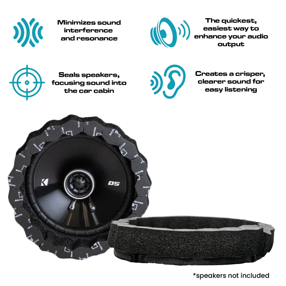 SoundSkins | Rings V3 Sound Deadening Speaker Kit | SSK-RINGSV3 | 4 x 1" High Rebound SoundSkins Global