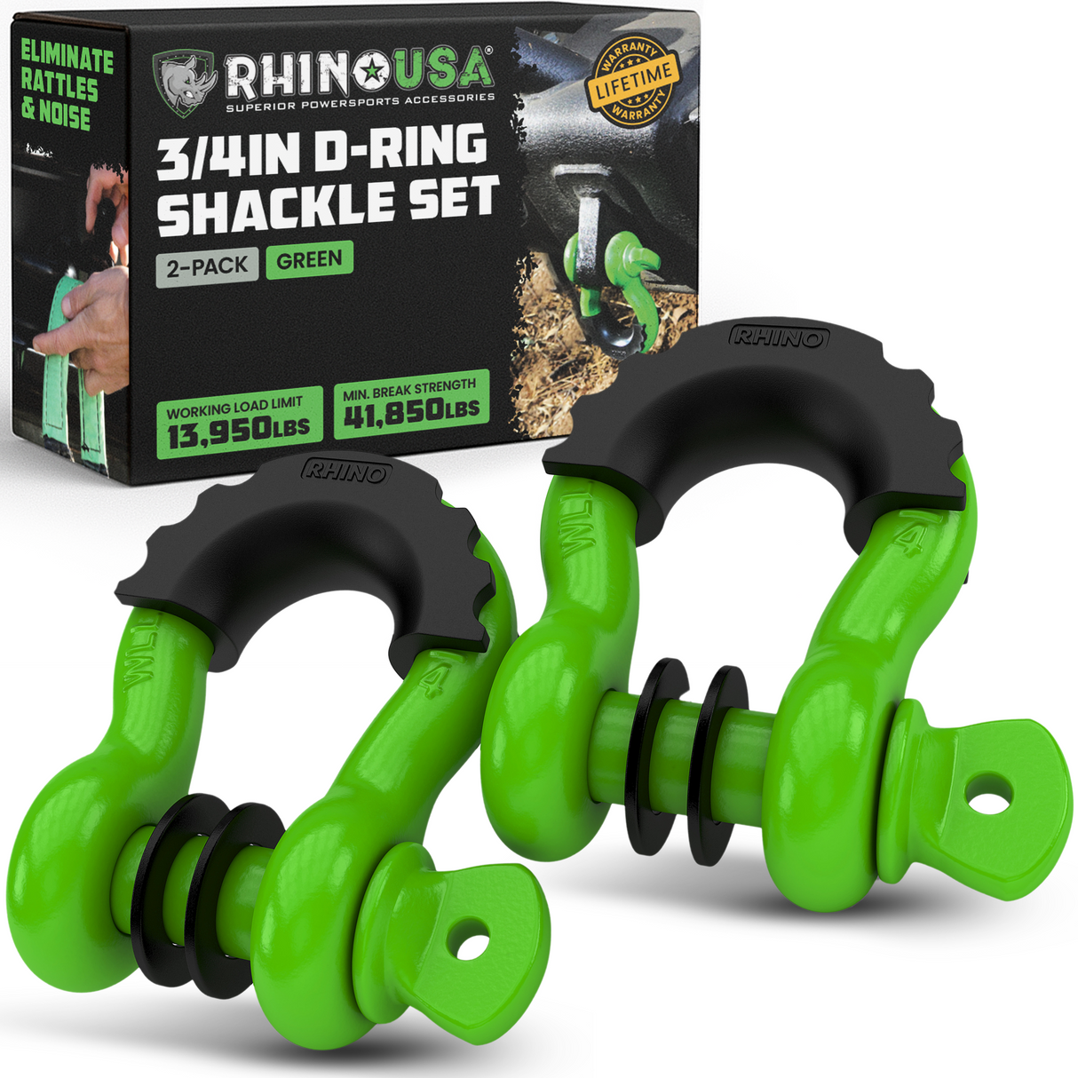 3/4" D-Ring Shackle Set (2-Pack)