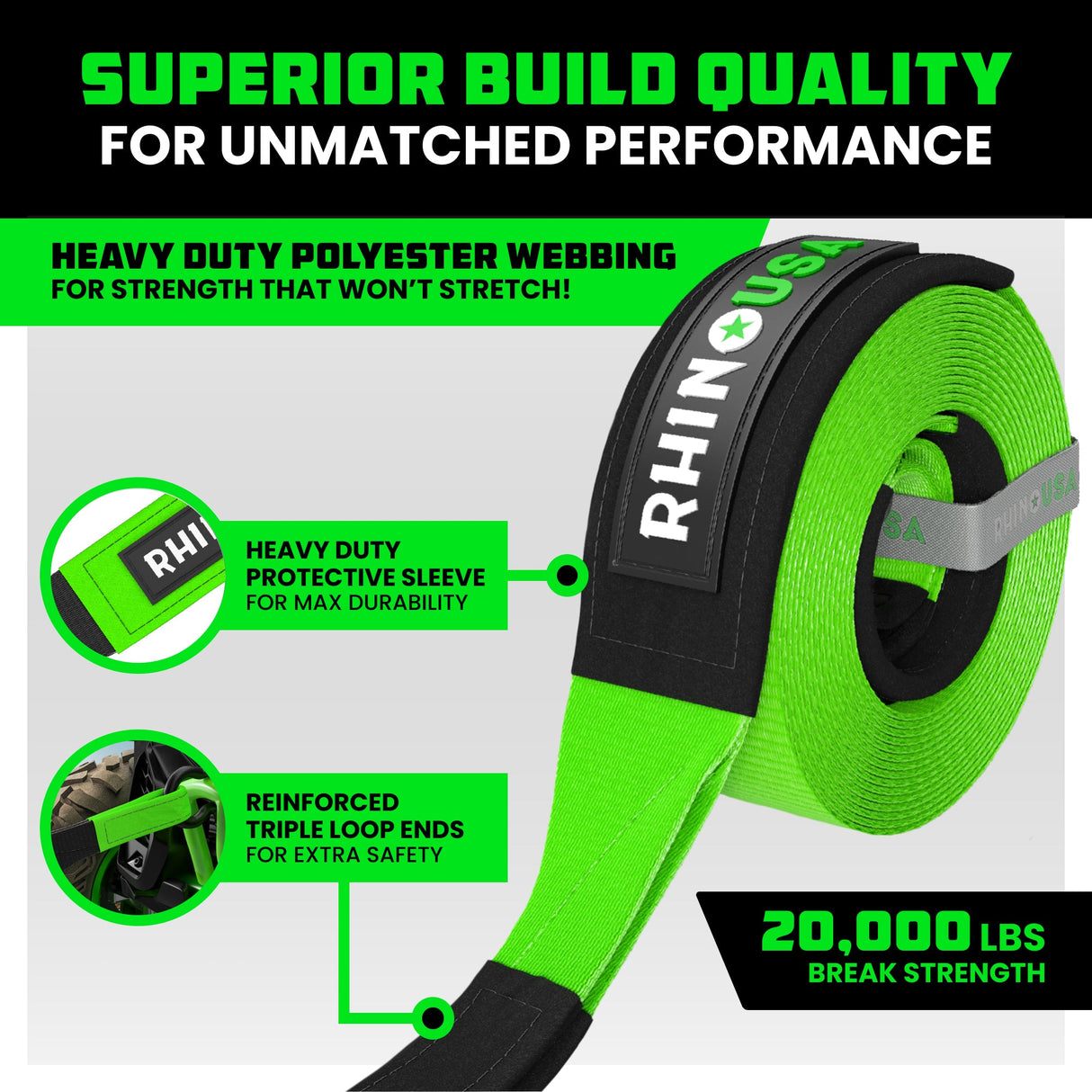 2" x 20' Ultimate Recovery Tow Strap