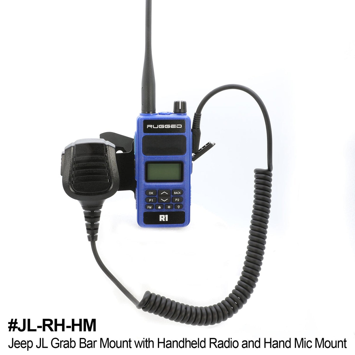 Handheld Radio Grab Bar Mount for Jeep Wrangler JK, JKU, JL and Gladiator JT