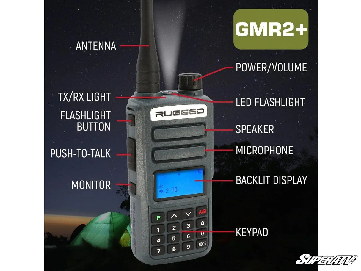 Rugged Radios Rugged GMR2 PLUS GMRS and FRS Two-Way Handheld Radio