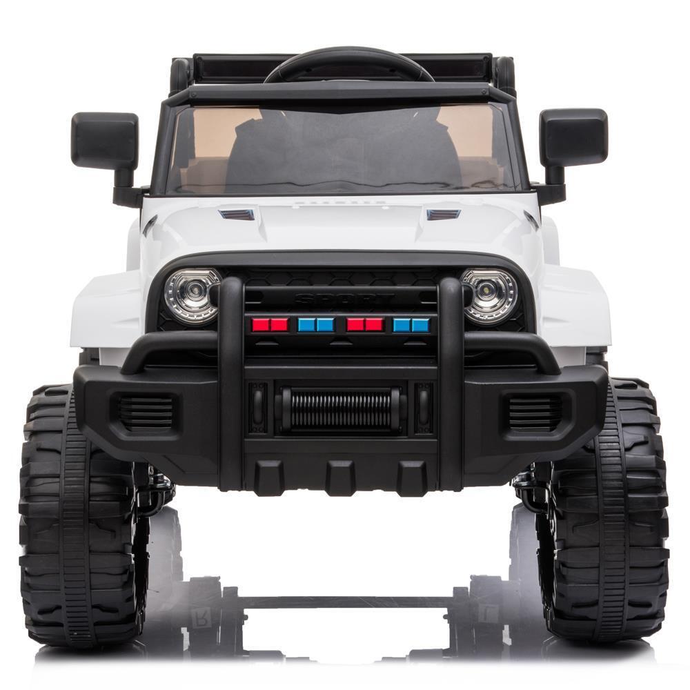 White 12V Electric Ride On Car for Kids with Music and Remote Control - 4 Wheels Fun Toy