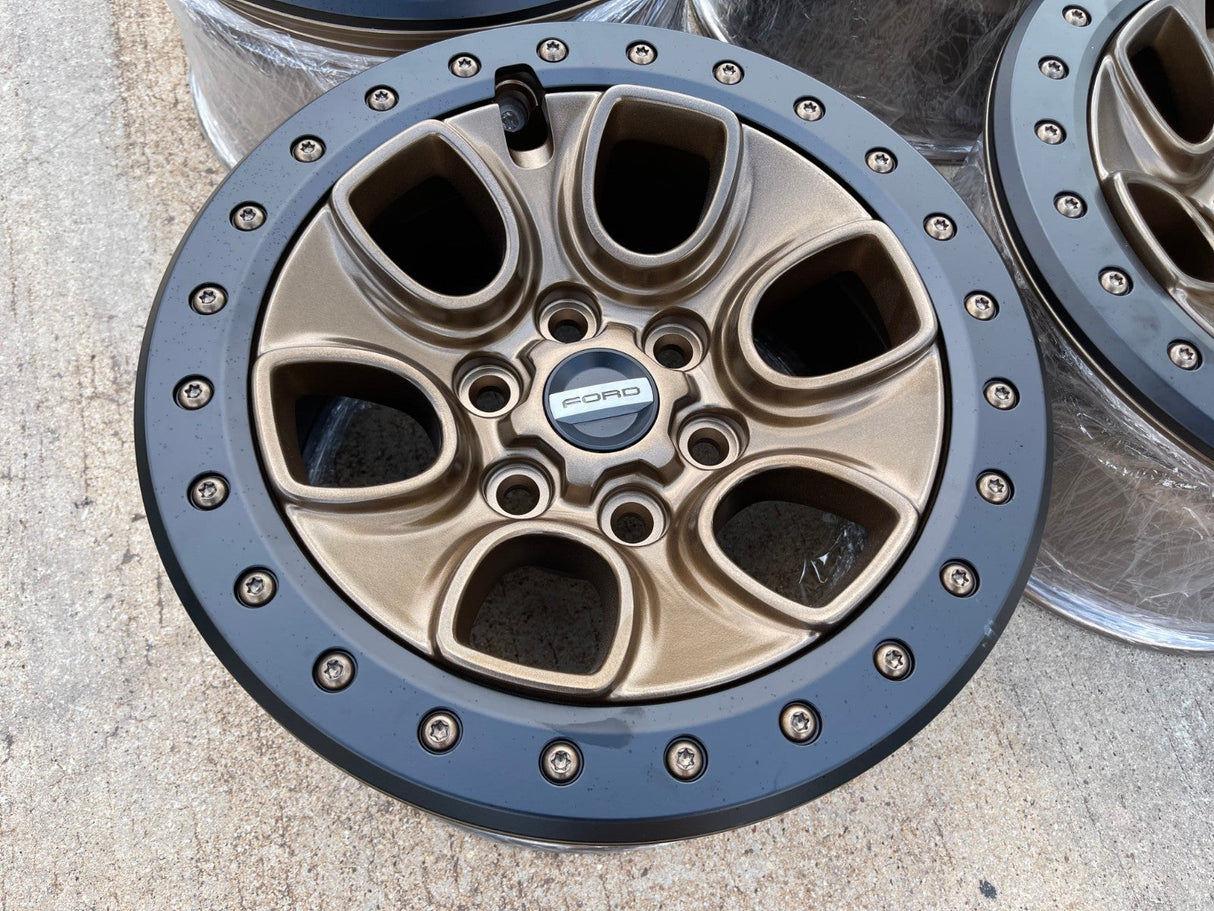 17" Ford F-150 Raptor OEM BEADLOCK rims wheels 10459 95210 BRONZE 2025 2026 NEW Texas Truck Tire