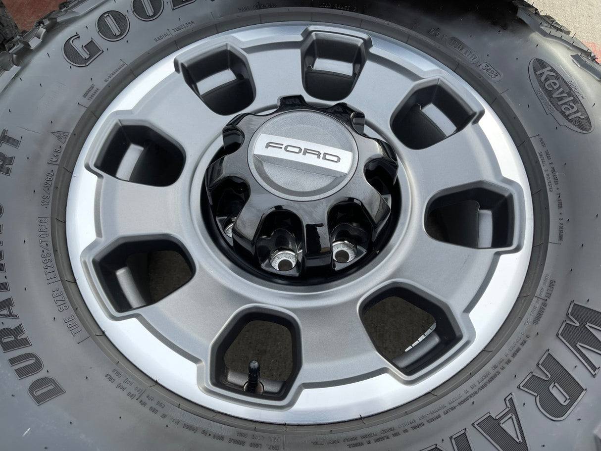 18" Ford F-250 F-350 OEM TREMOR rims wheels 10482 tires 35" DURATRAC R/T Texas Truck Tire