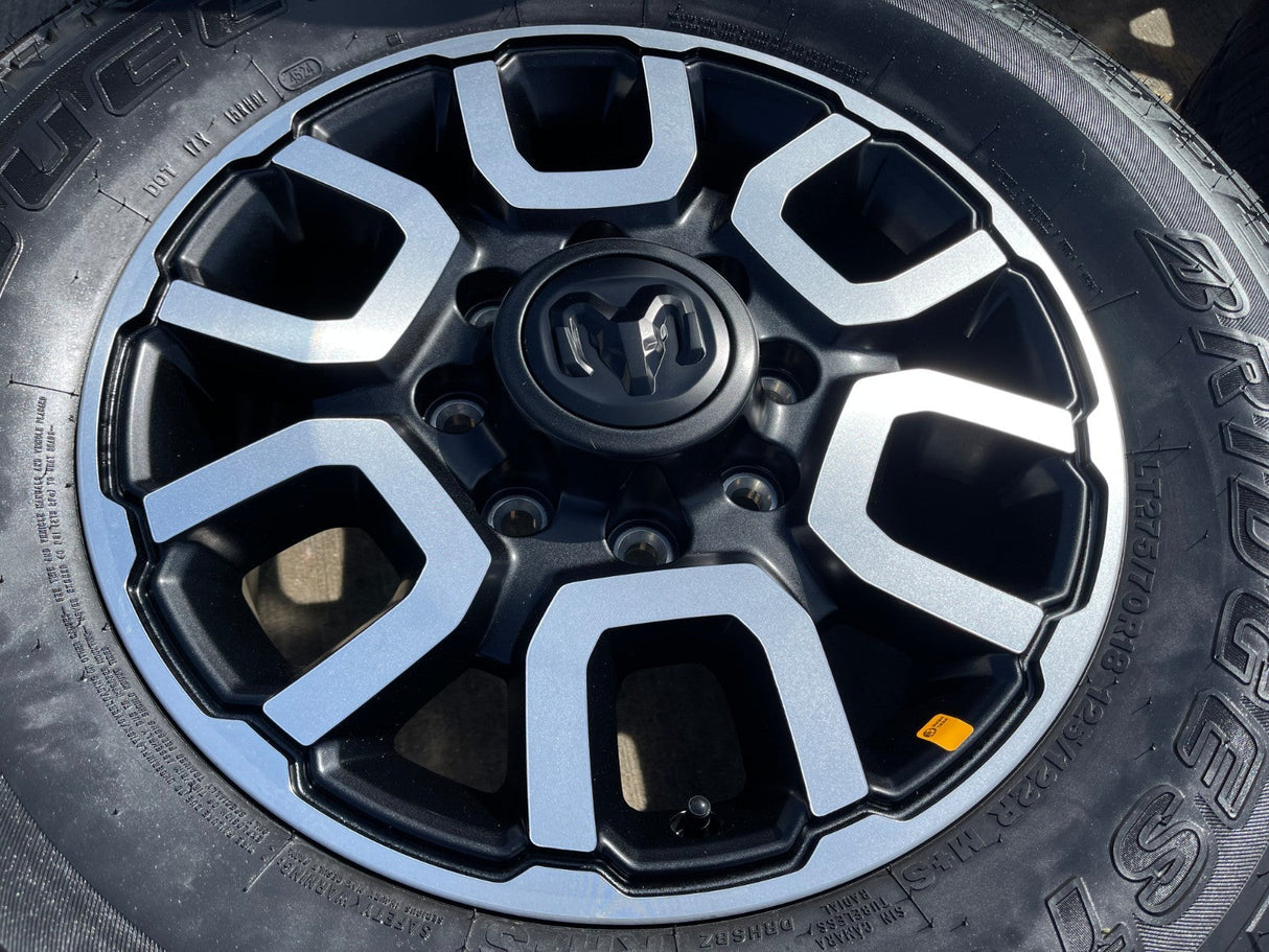 18" Ram 2500 3500 LARAMIE OEM 2694 wheels rims 2024 2025 2026 BRIDGESTONE A/T Texas Truck Tire
