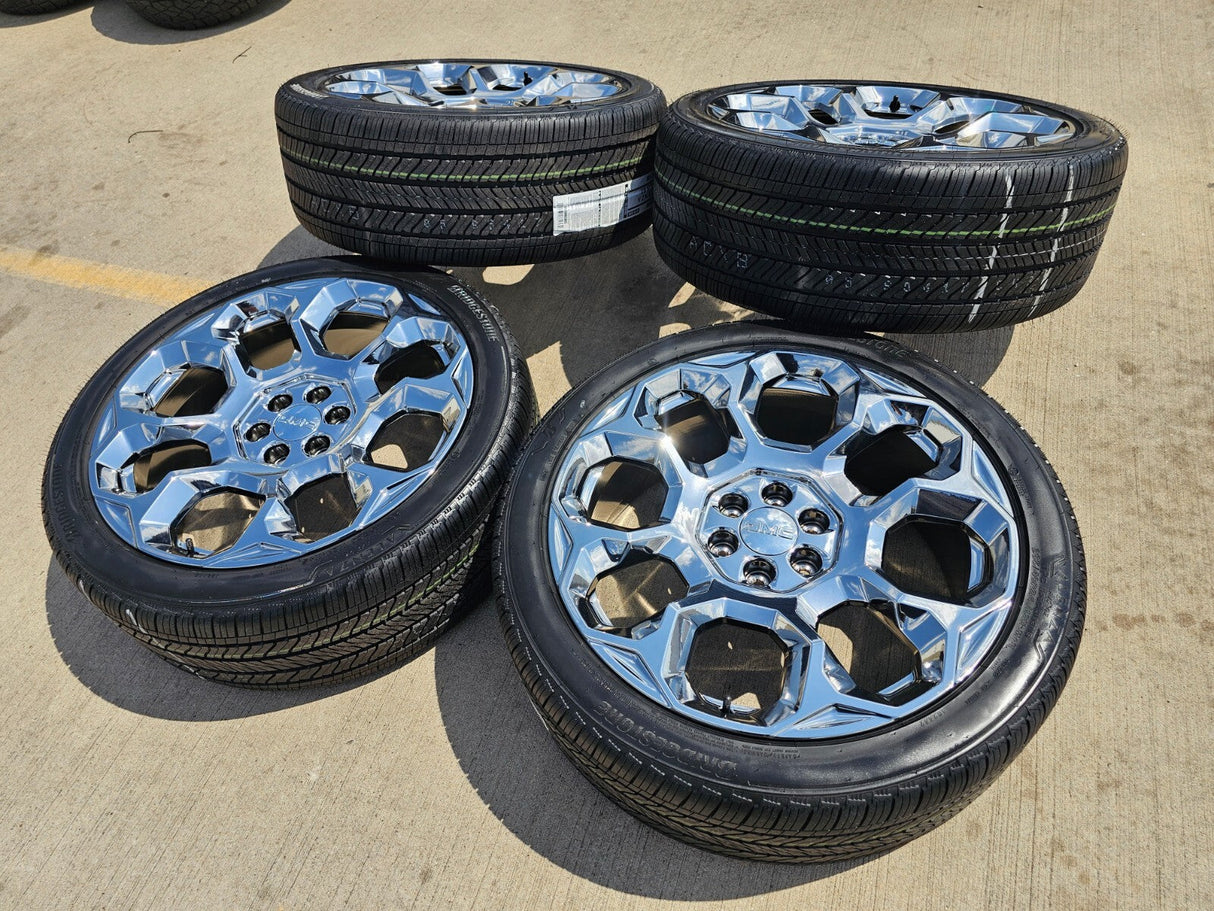 24" GMC Yukon Sierra Tahoe Cadillac Escalade V OEM wheels rims 2025 2026 NEW Texas Truck Tire