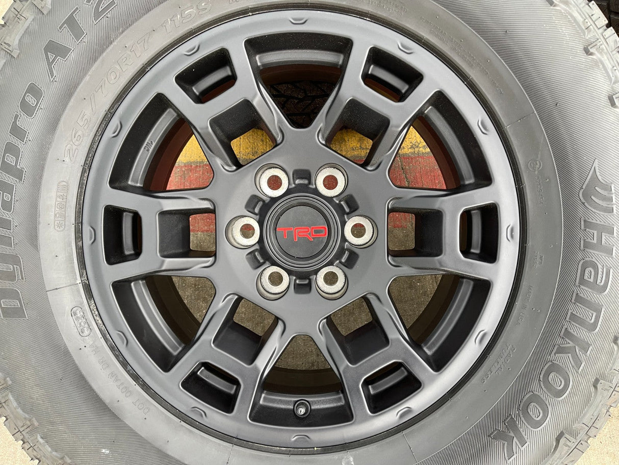17" Toyota Tacoma 4Runner OEM wheels rims black TRD FJ HANKOOK A/T2 NEW Texas Truck Tire