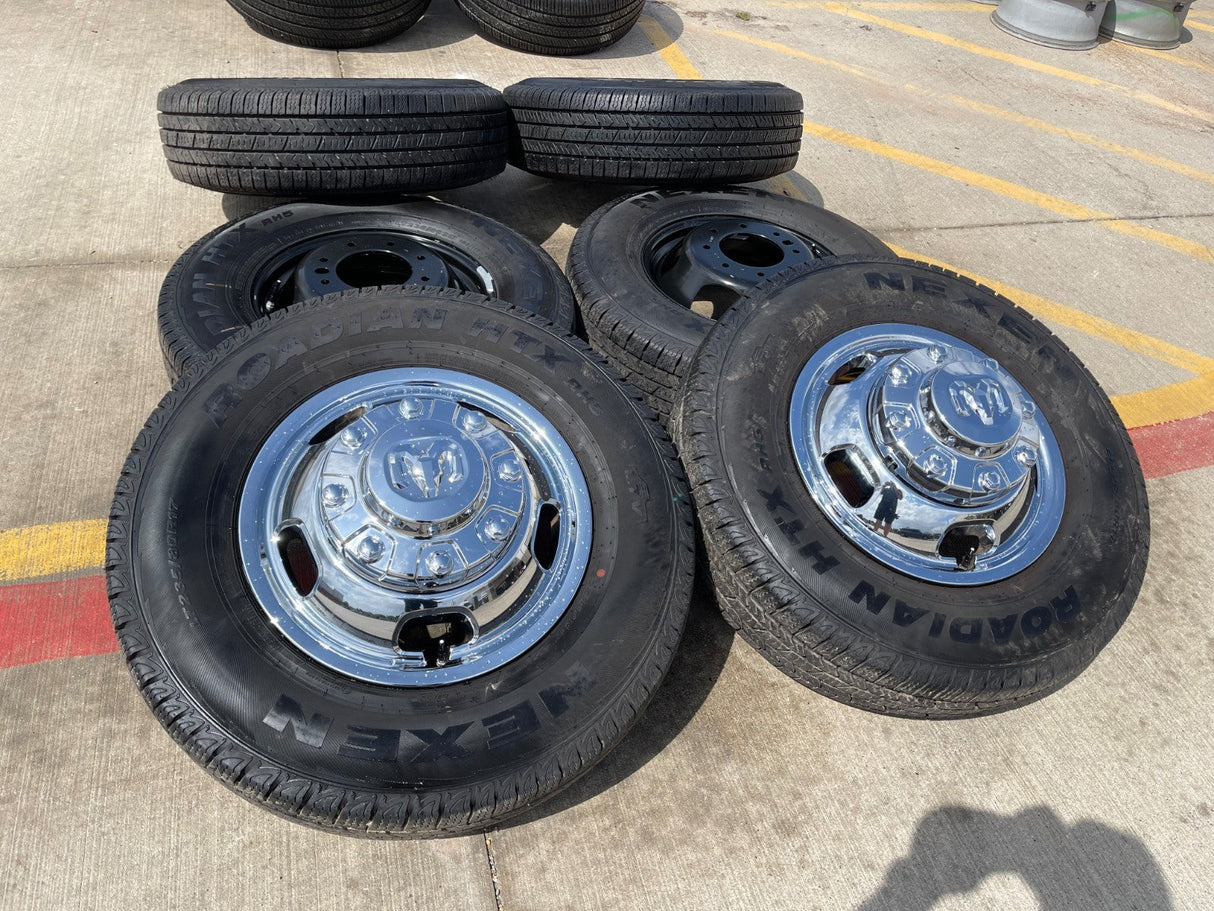 17" Dodge Ram 3500 Dually 8x200 wheels rims 2703 2704 OEM 2024 2025 2026 Texas Truck Tire