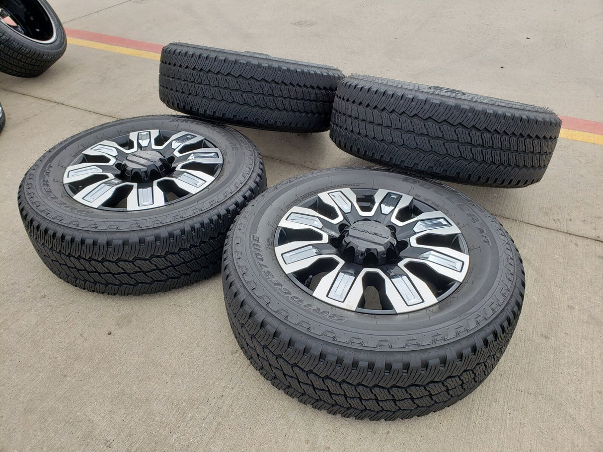 20" GMC Sierra DENALI ULTIMATE 2500 3500 OEM wheels rims 5958 14138 A/T tires Texas Truck Tire