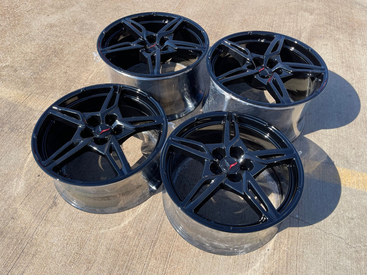 19" + 20" Chevy Corvette C8 OEM wheels rims 14007 14008 2024 2025 2026 2027 NEW Texas Truck Tire