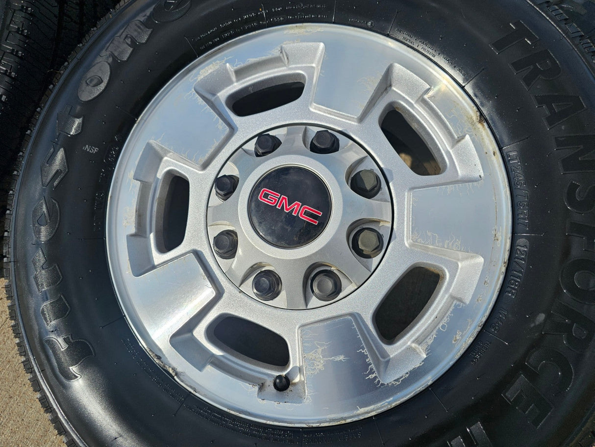 17" GMC Sierra Chevy Silverado 2500 3500 OEM 5500 wheels rims FIRESTONE NEW Texas Truck Tire