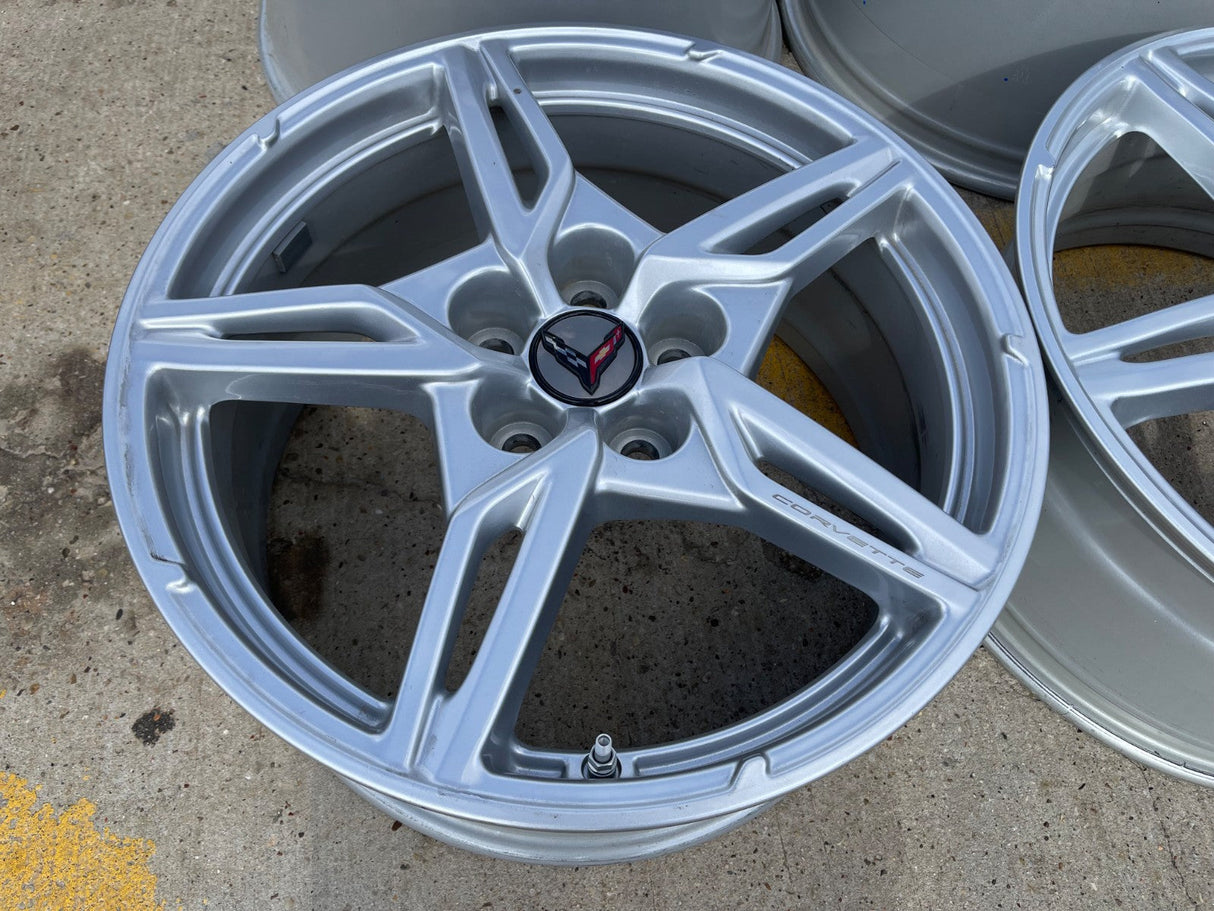 19" + 20" Chevy Corvette C8 OEM 14007 14008 wheels rims 2023 2024 2025 2026 Texas Truck Tire