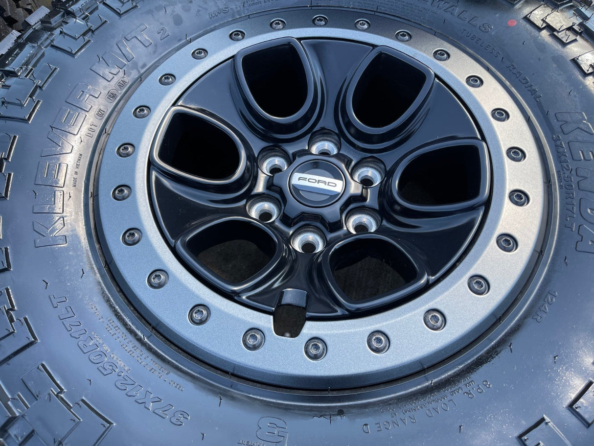 17" Ford F-150 Raptor OEM BEADLOCK rims wheels 10459 95210 M/T2 37" tires NEW Texas Truck Tire