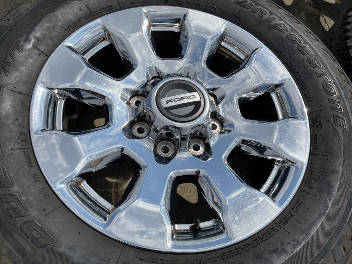 20" Ford F-250 King Ranch Lariat OEM 10100 rims wheels CHROME BRIDGESTONE Texas Truck Tire