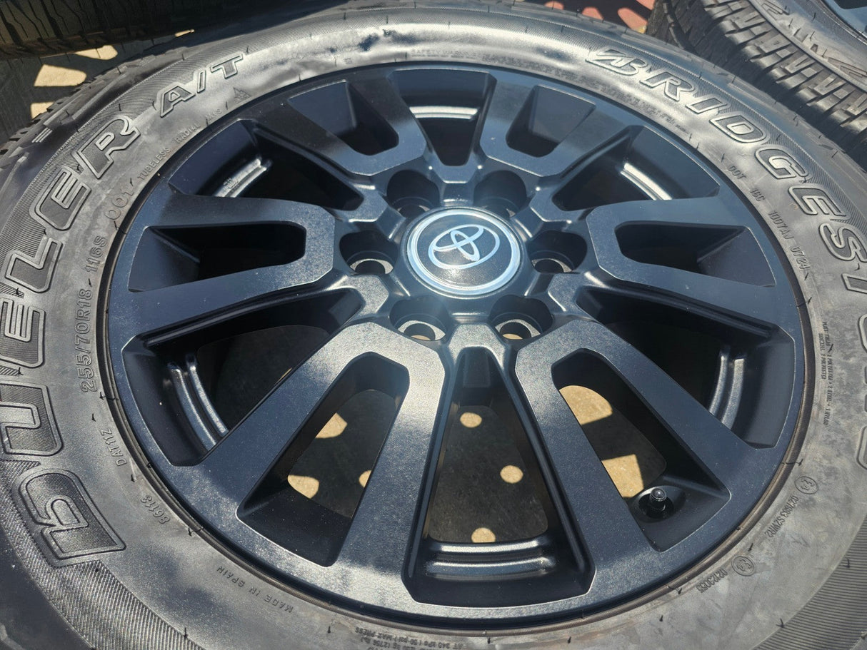 18" Toyota Land Cruiser OEM 95953 wheels rims BLACK Tundra Sequoia A/T NEW Texas Truck Tire