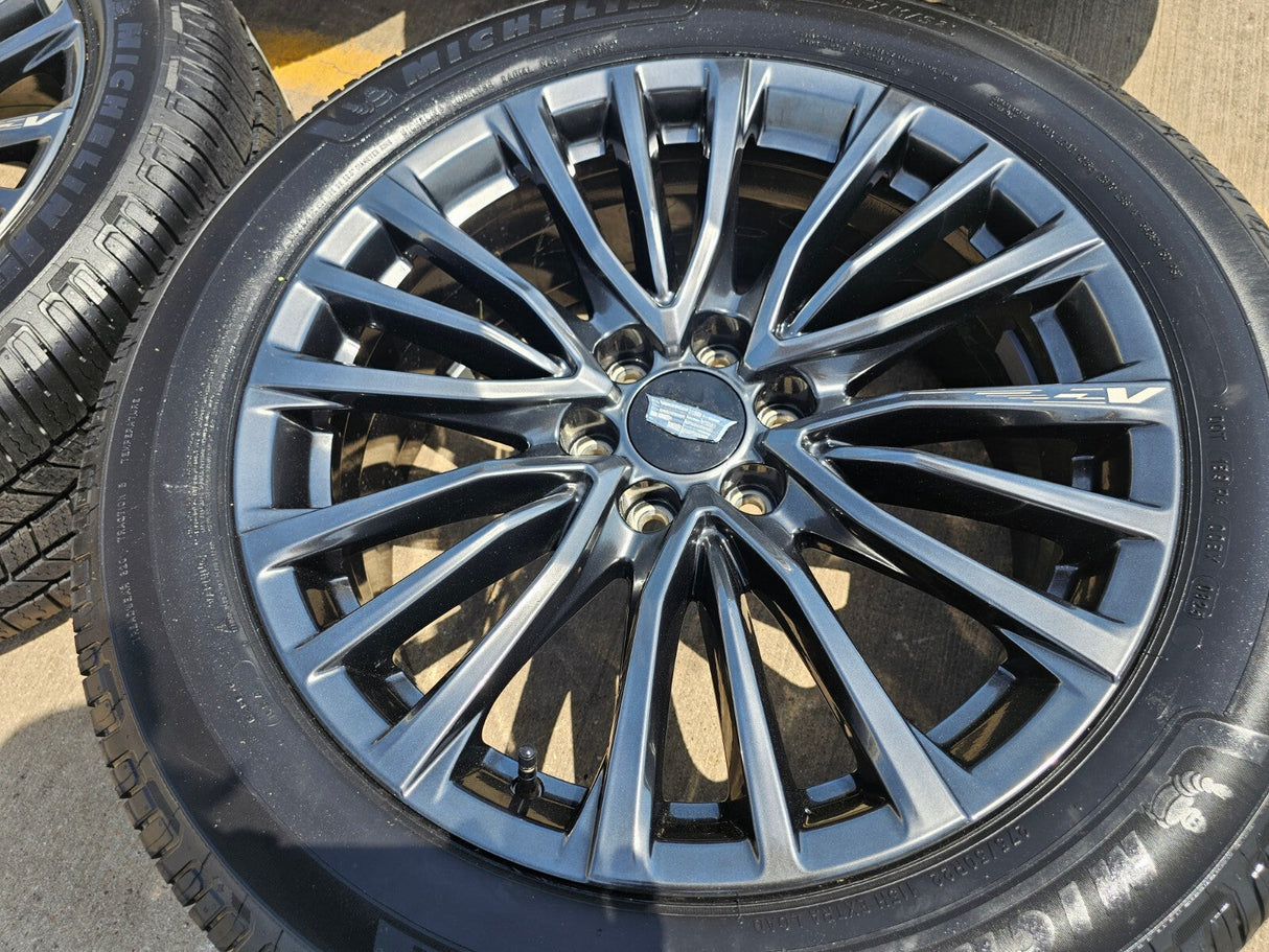 22" Cadillac Escalade V Platinum OEM 4883 95479 wheels rims MICHELIN NEW Texas Truck Tire