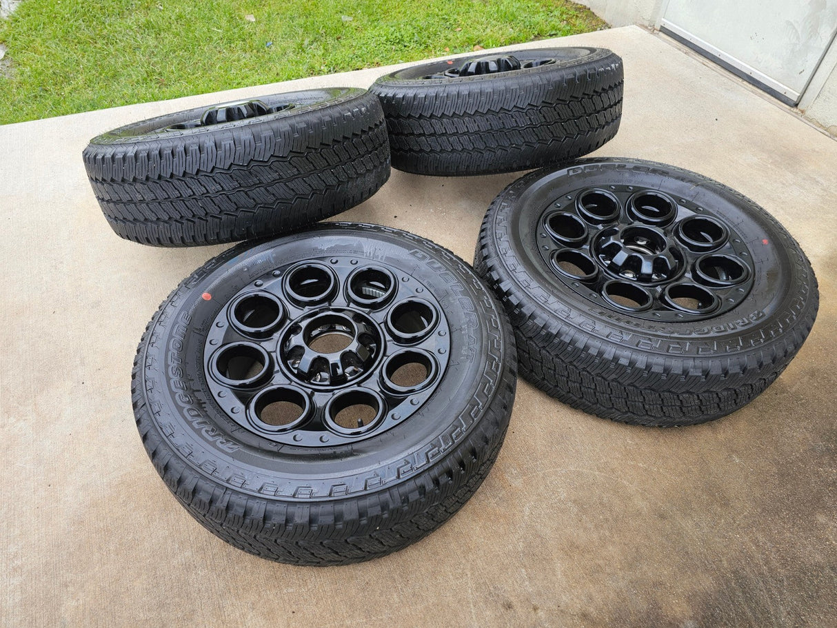 20" Ford F-250 F-350 OEM black LARIAT wheels rims 10299 tires BRIDGESTONE NEW Texas Truck Tire