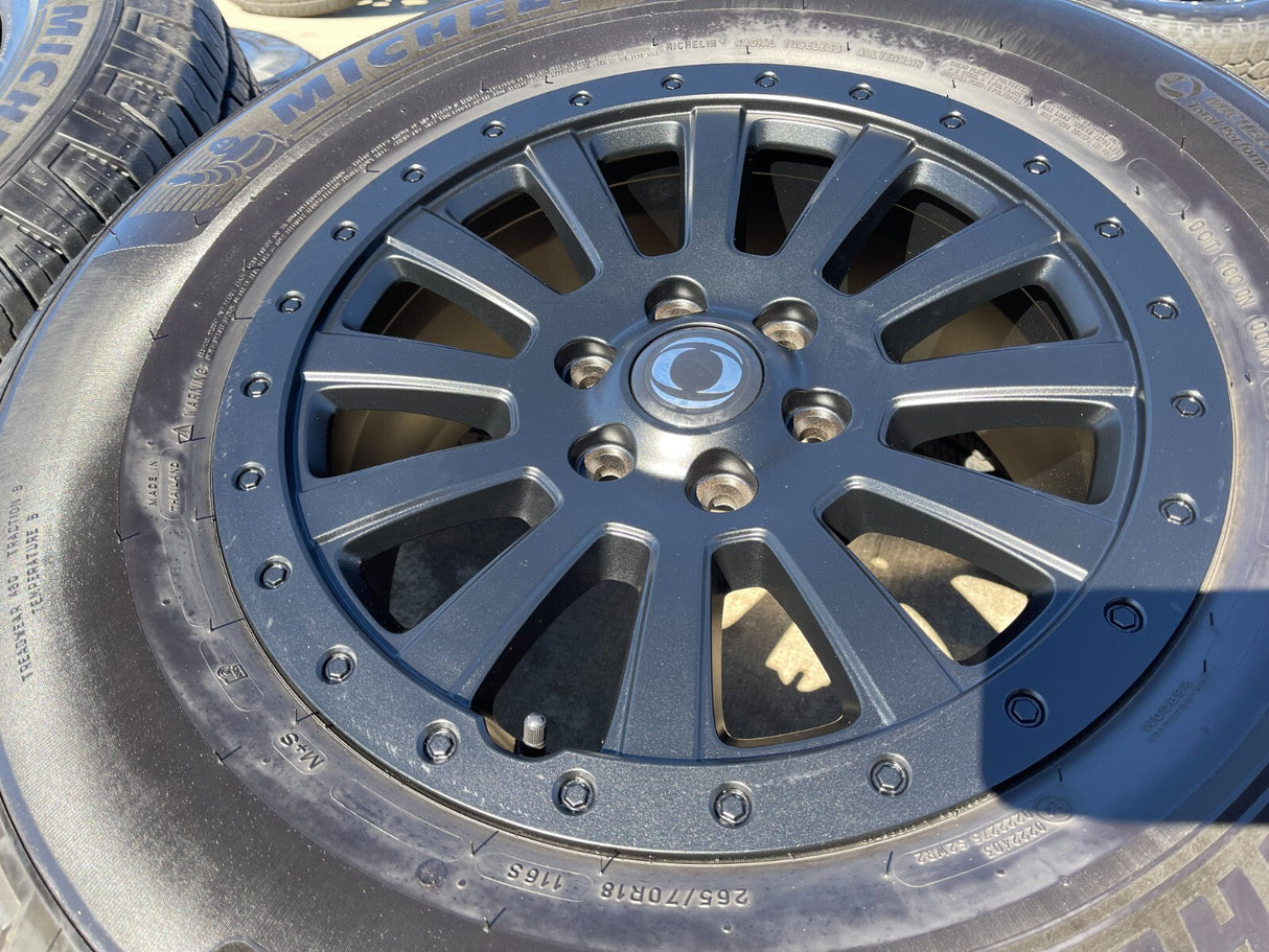 (5) 18" INEOS Grenadier OEM Black wheels rims tires beadlock 2024 2025 2026 NEW Texas Truck Tire