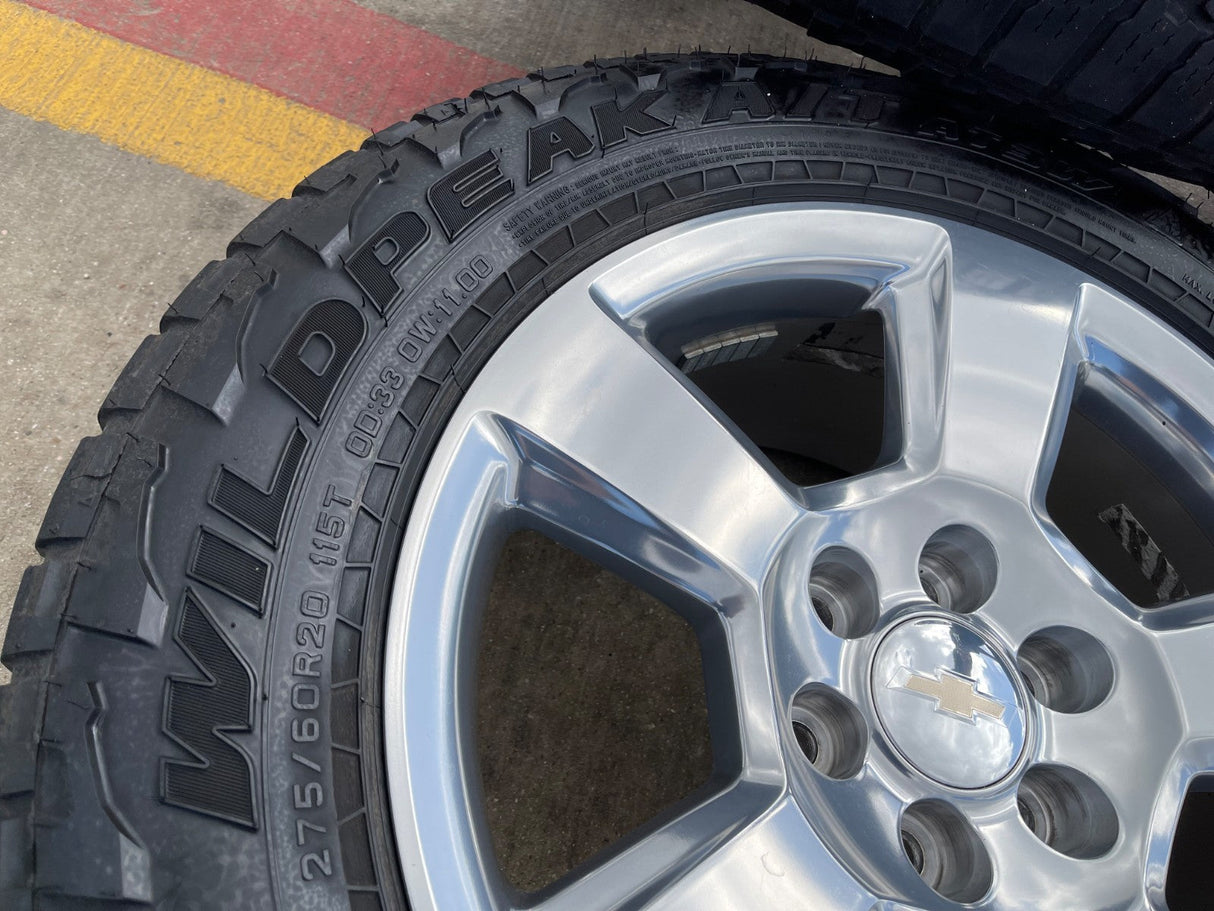 20" Chevy Silverado 1500 Tahoe Suburban OEM wheels rims 5652 tires FALKEN A/T3 Texas Truck Tire